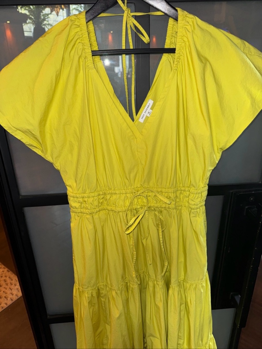 Tiered Lime Green Maxi Dress with V-Neck - Women - Picture 3 of 6